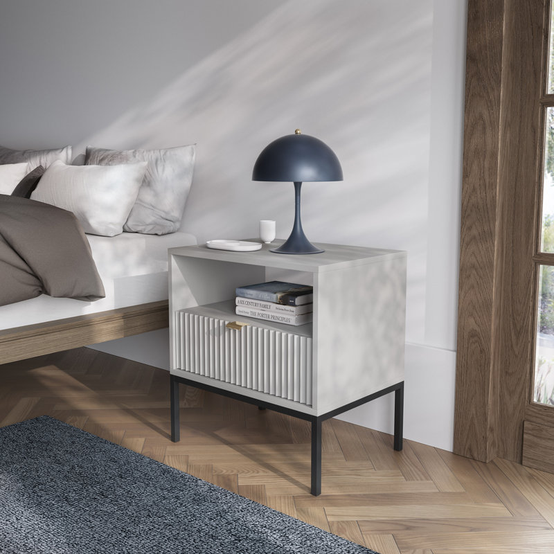 54cm W Metal Bedside Table