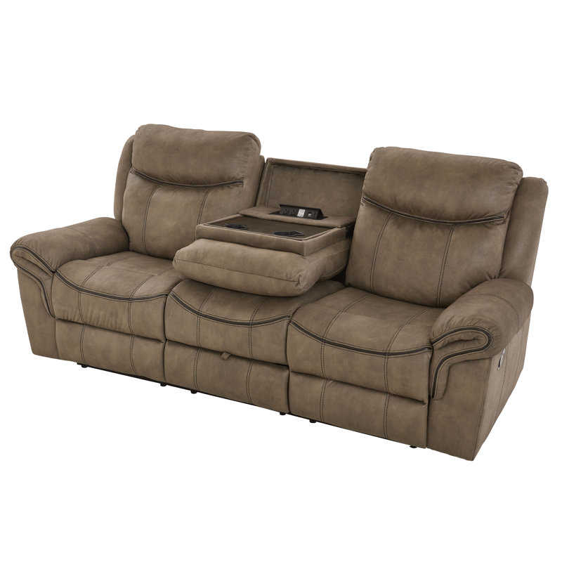 Allysia 87'' Faux Leather Reclining Sofa