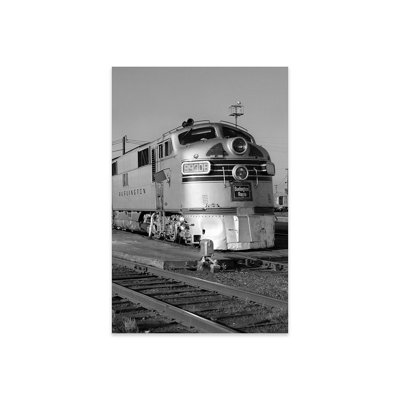 " 1950s-1960s Streamlined Burlington Route Railroad Train Diesel Locomotive Engine At Station " by Vintage Images