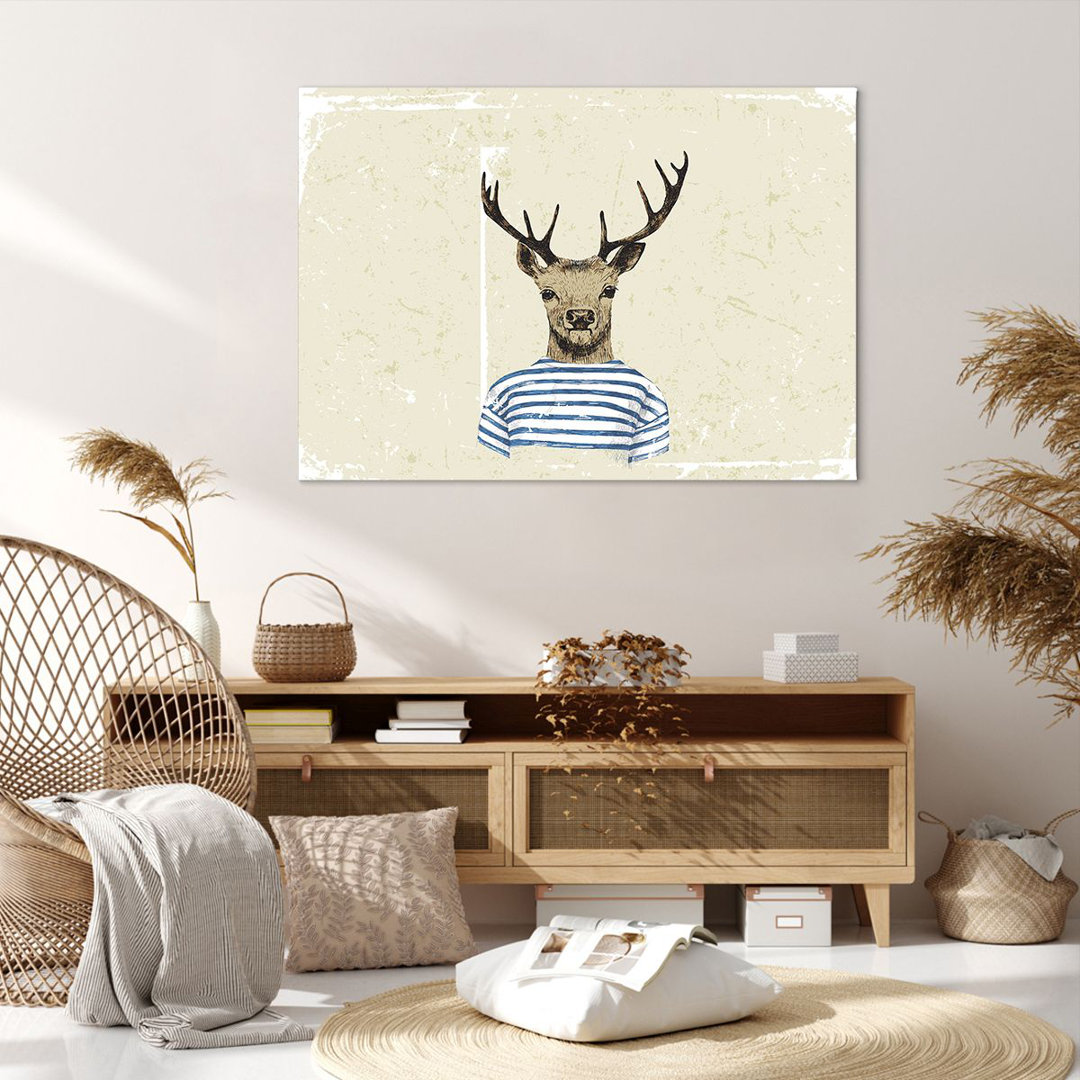 Leinwandbild Hipster Anthropomorphism Deer