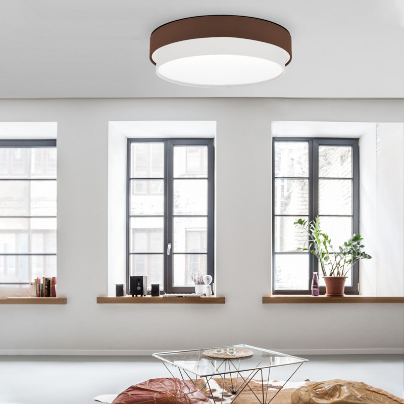 Avory Flush Mount, Brown / White