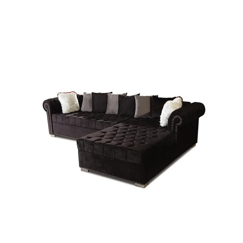 Upholstered L-Shaped Sectional Reversible
