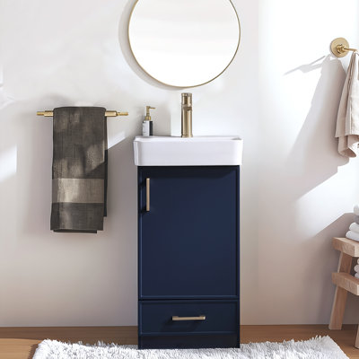 18'' Blue Modern Free-Standing Single Bathroom Vanity Set