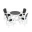 Chaises de patio - table de bar d'extérieur avec tabourets et 5 tabourets blancs et gris
