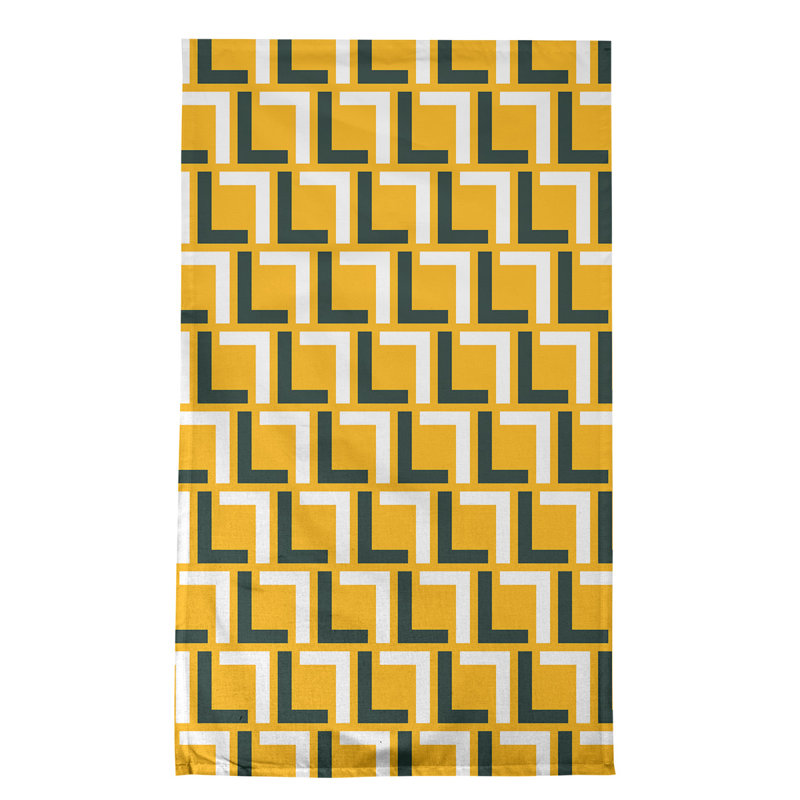 Tea Towel Kitchen Towel, Cotton Blend, Dark Green/White/Gold