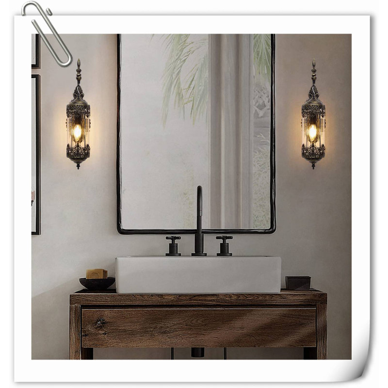 Harlyn Brass LED Armed Sconce, Matte Black/Bronze