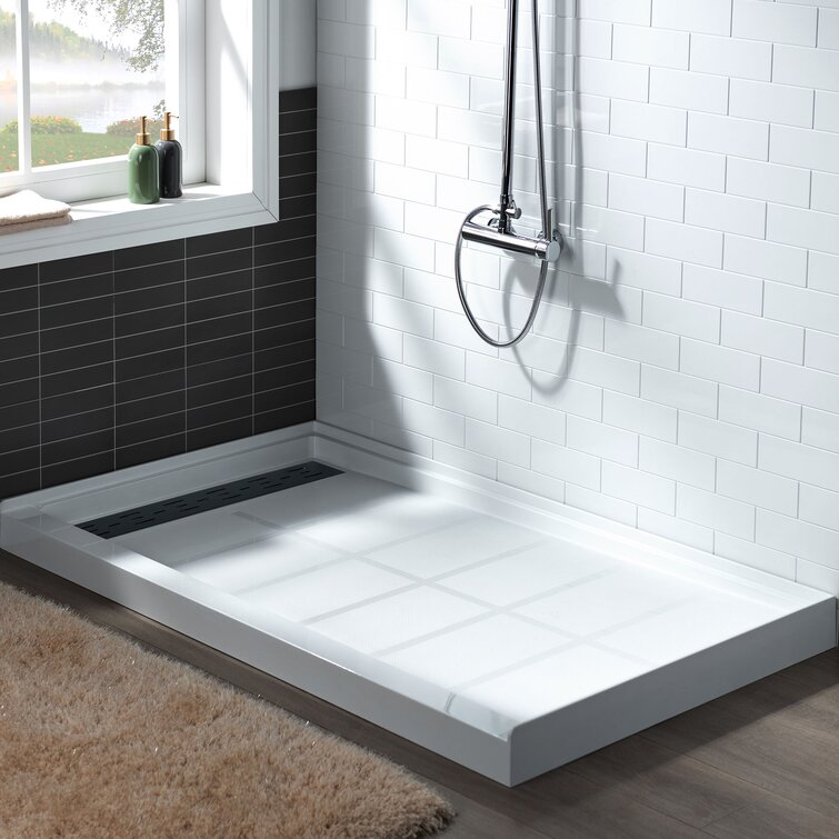 WoodBridge 60'' W 32'' D Rectangular Single Shower Base & Reviews