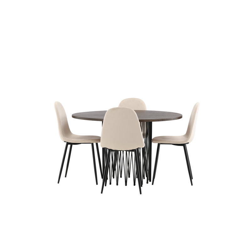 Charles 4 - Person Dining Set, Beige, Beige