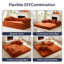 Canapé-lit modulaire en velours côtelé 79 po 3-en-1 79 po avec matelas en mousse à mémoire de forme-1451215531