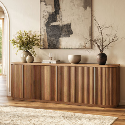 Zephyrine 94" Curved Sideboard Cabinet, Camel