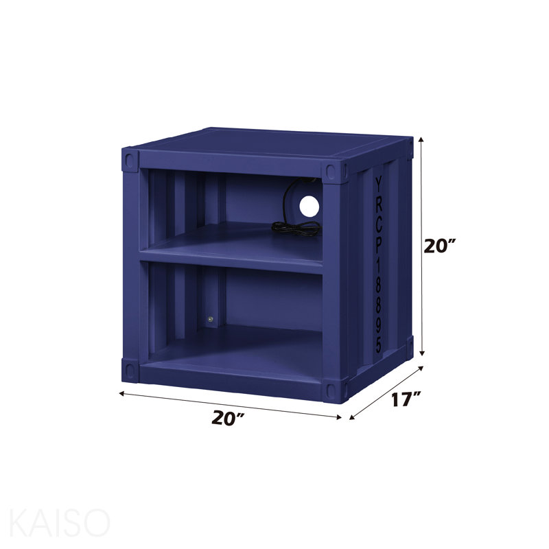 Blue Finish Nightstand  W/Usb