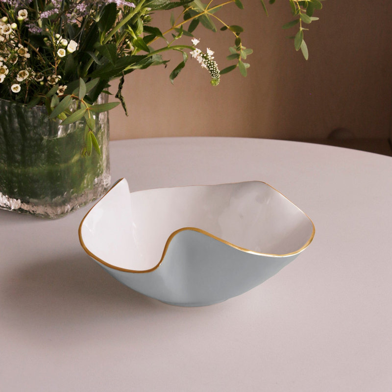 Encanto Aries Bowl, White/Slate, 8.25"