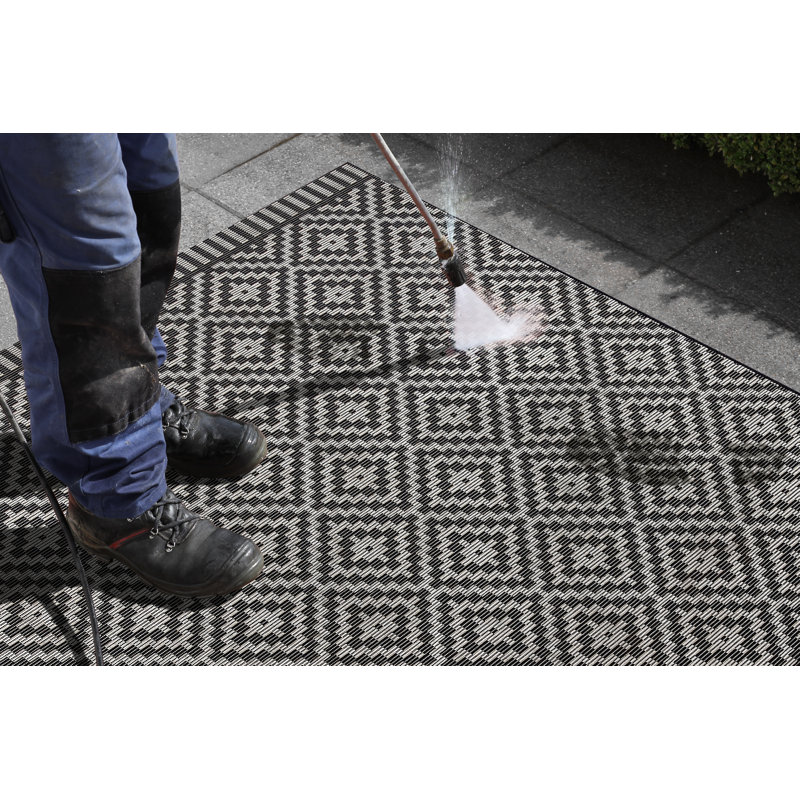 Breeze Flatweave Black/White Rug, Rectangle 80 x 150cm