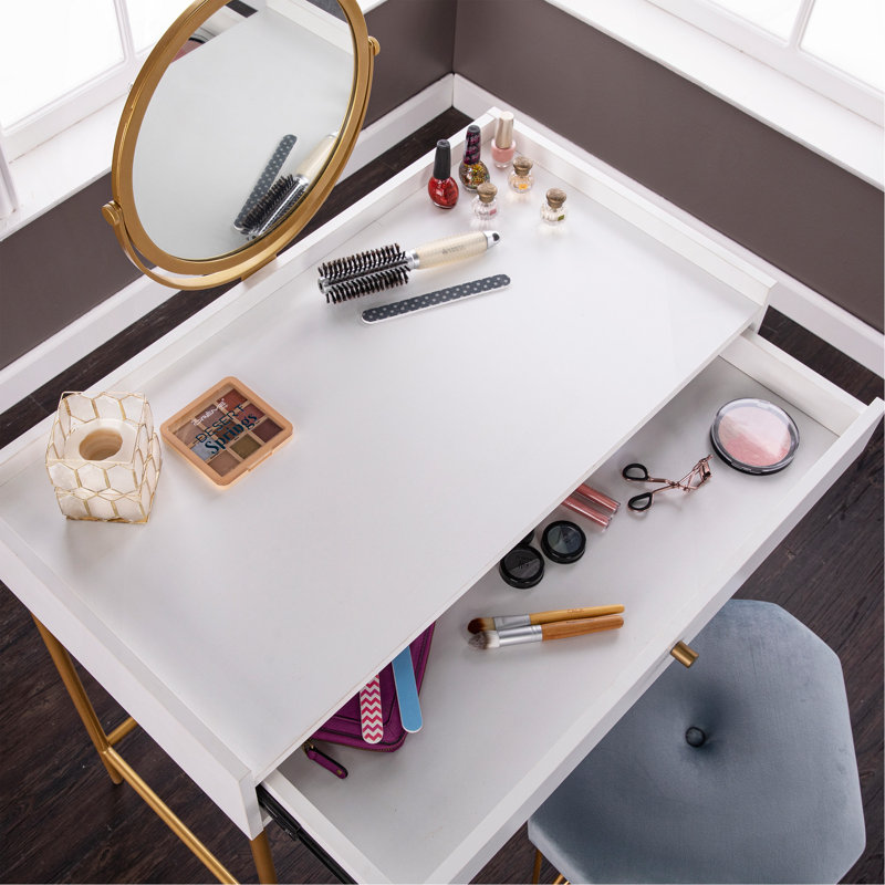 Table de coiffeuse avec miroir