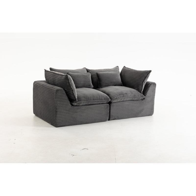 Canapé modulaire Cloud, canapé de salon confortable surdimensionné et siège profond, Gris antique