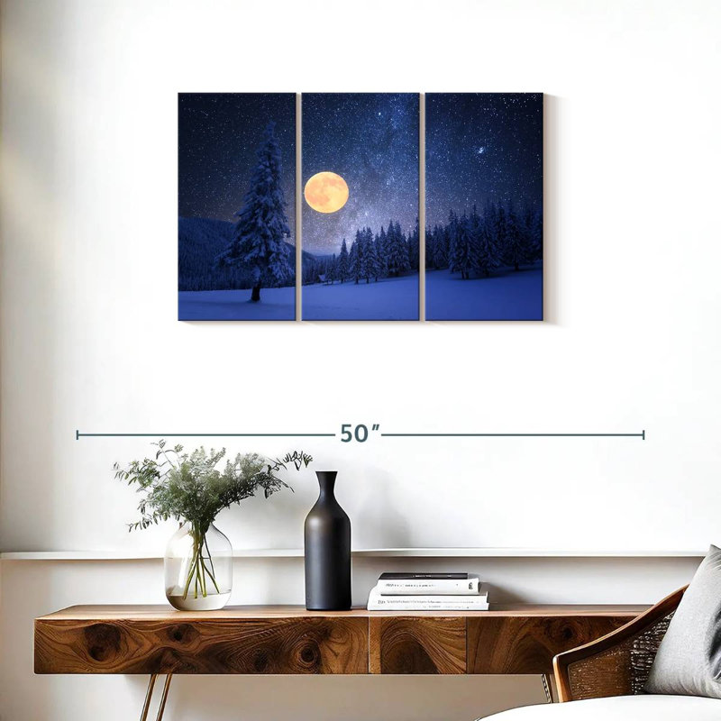 Lune jaune d'Alvord en hiver, H 20 po x l 33 po