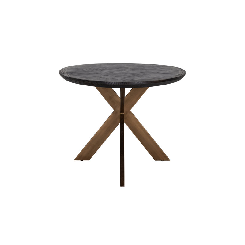 Table de salle à manger à piédestal en chêne massif 91 po Blackbone