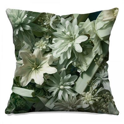 Coussins décoratifs blancs et verts à double face