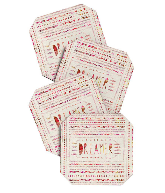 Wood 4 Piece Coaster Set