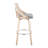 Charlotte 30" Farmhouse Fixed-Height Barstool With Swivel In White Washed Wood And Light Grey Fabric With Round Chrome Metal Footrest By Lumisource - Set Of 2-1630183654