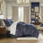 Navy 4 Pcs Queen Comforter With 2022 Upgraded Durability. - , Hidden Zipper On Shams. 92"W X 96"L, Shams 20"W 26"L+2"D, 60"W 80"L + 15"D. Chenille Front, Solid Back, Decorative Rope Trim Process For-120670524