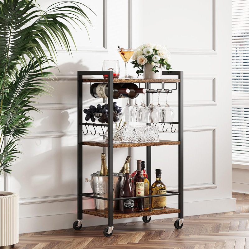 Metal Bar Cart, Brown