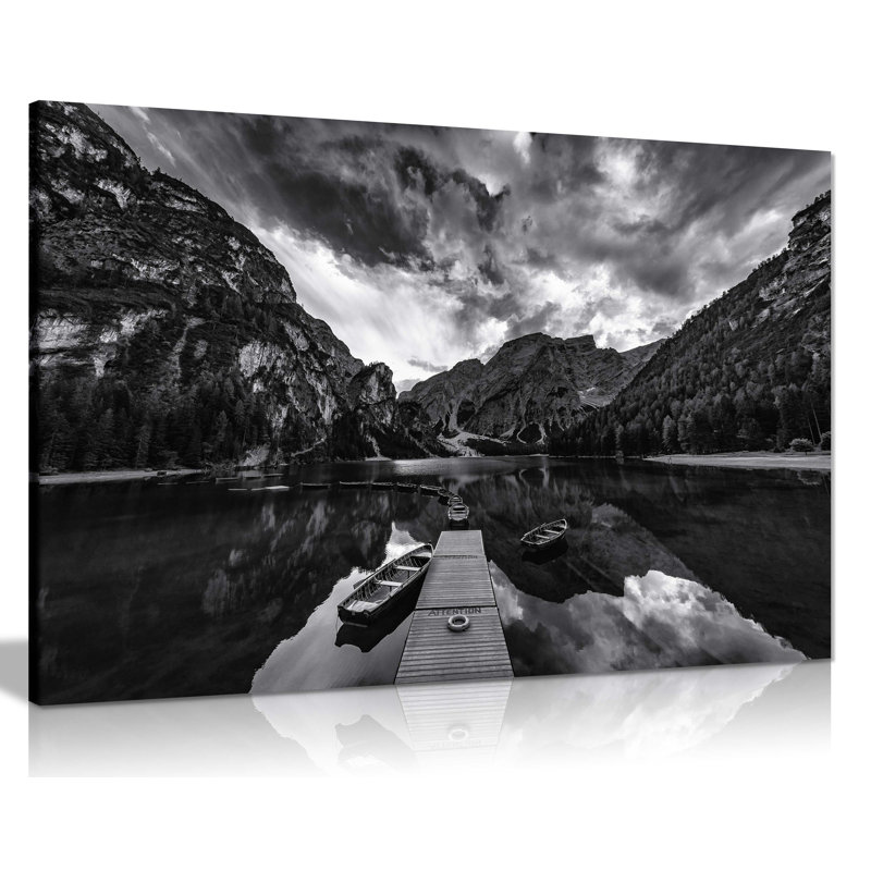 Braies Lake - Wrapped Canvas Print, 20cm H x 31cm W