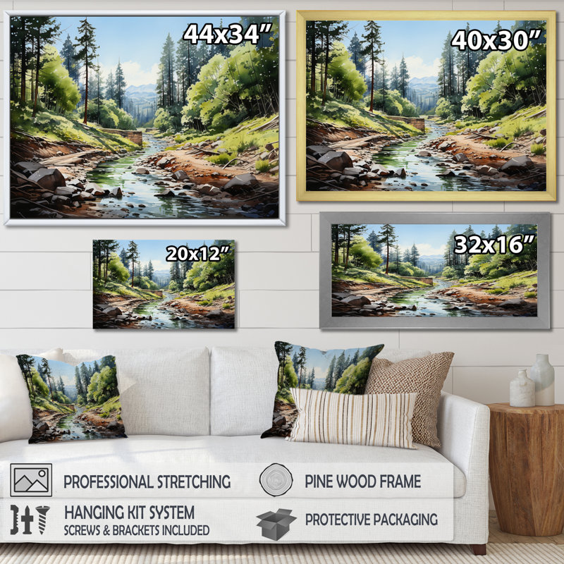 Forêt de Bettzel, parc national Redwood II - reproduction, H 34 po x l 44 po x P 1,5 po, Cadre flottant blanc