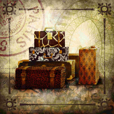 Paris Luggage 2 - Wrapped Canvas Print