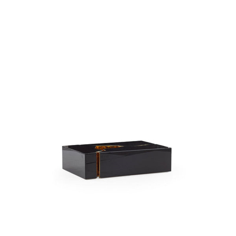 Dream Glass Black/Gold 3-Piece Coffee Table