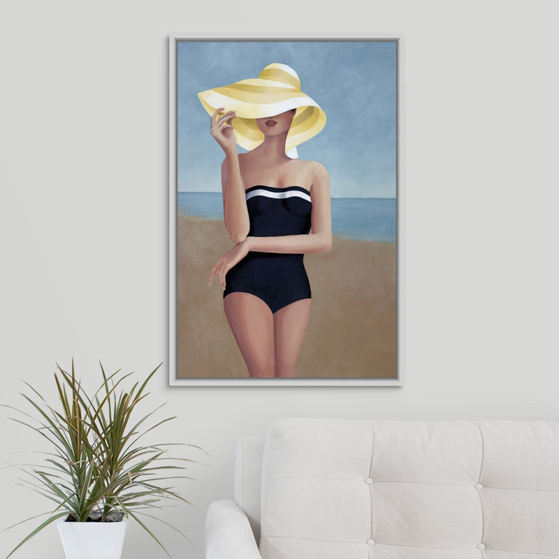« cozumelting », peinture sur toile, Cadre flottant blanc, H 31,7 po x l 21,7 po x P 1,75 po