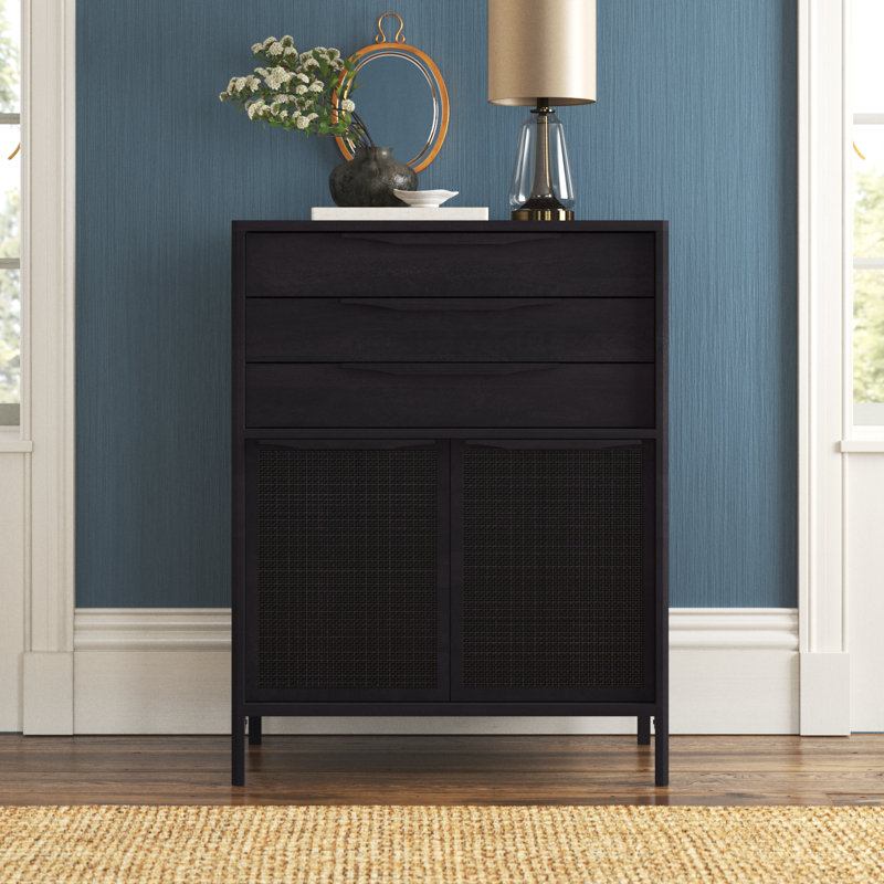 Nellie 33.5'' W 3 - Drawer Dresser, Black