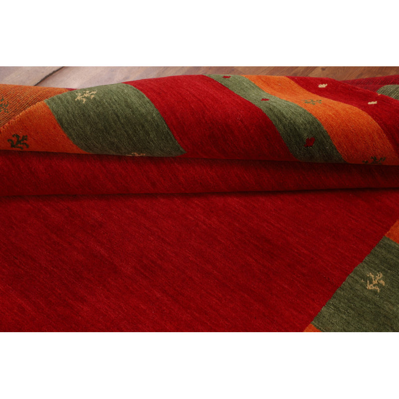 Handmade Red Gabbeh Indian Area Rug 6x8