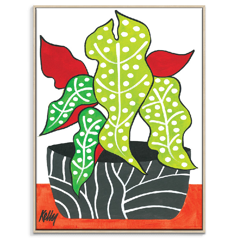 Leopard Leaf by Kelly - Art Prints, Brown Framed, 51" H x 41" W