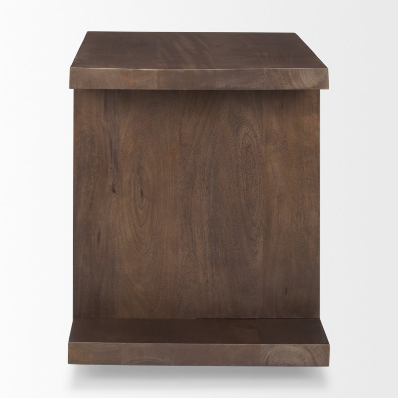 Kerrin Solid Wood End Table, Medium Brown