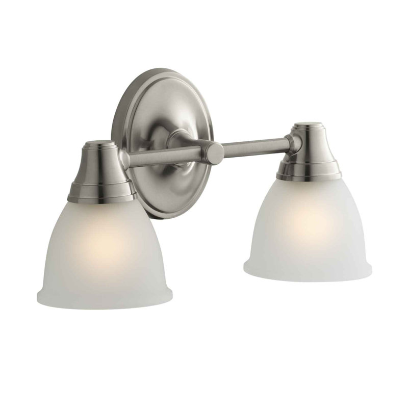 Éclairage pour meuble-lavabo à 2 lumières Forte, Nickel brossé éclatant