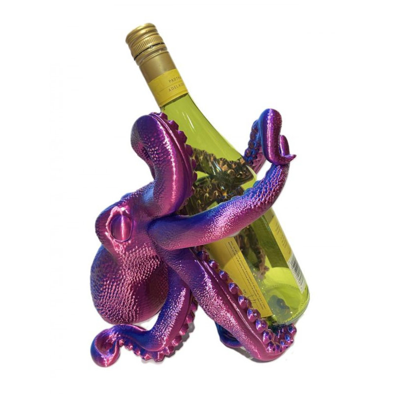 3D Printed Octopus Wine Holder, Purple