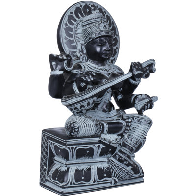 Déesse Saraswati avec figurine Aureole Lotus