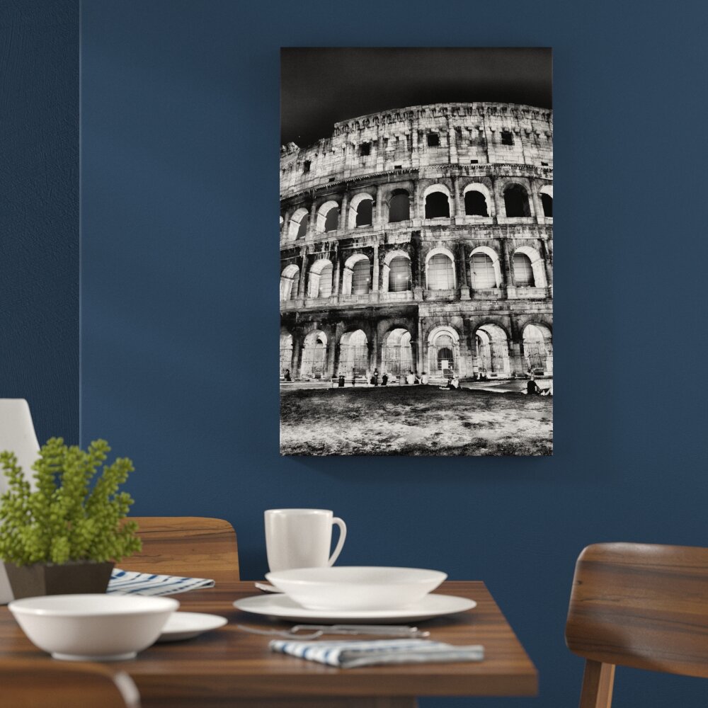 Leinwandbild Colosseum in Rom Italien Italien in Monochrom