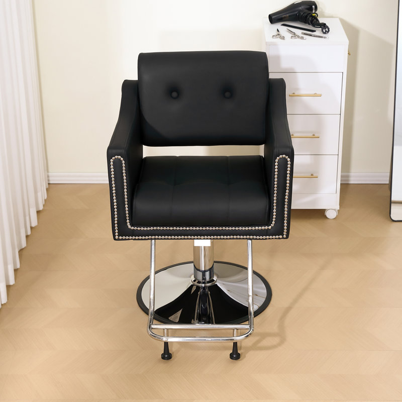 Fauteuil de barbier Nashira, Noir, noir, noir, noir