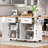 56.5" Rolling Kitchen Cart with Drop Leaf, Power Outlet, and Ample Storage for Modern and Rustic Kitchens-851518252
