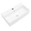 Lavabo de salle de bain en céramique blanche - fixation murale 21 po x 12 po avec trou de robinet simple et trop-plein, teinture allure charmante, design attrayant