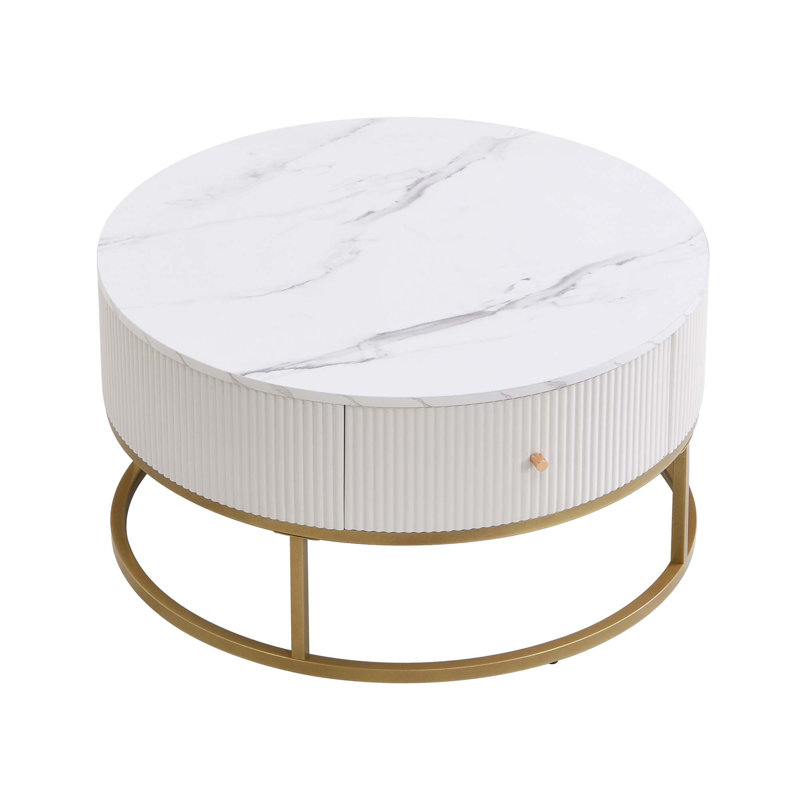 Round Coffee Table with Drawers