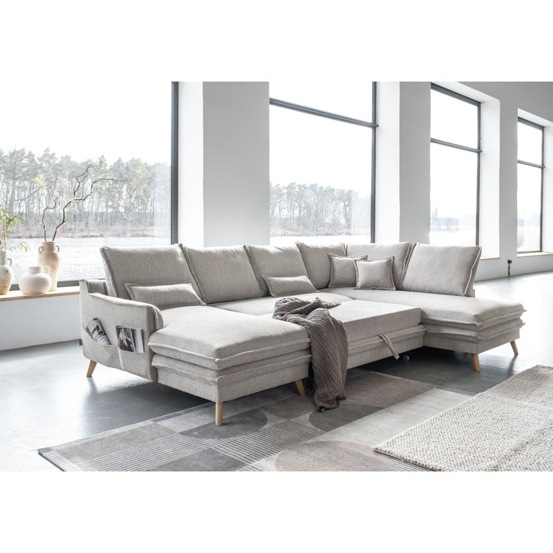 Charming Charlie Limited 8 Seater Sofa Bed, Sand Grey, Right facing