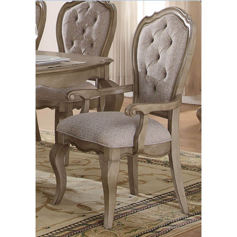 Carpenter Tufted Upholstered Arm Chair in Beige,Modern dining chairs,dining room chairs,dinning chairs,kitchen chairs