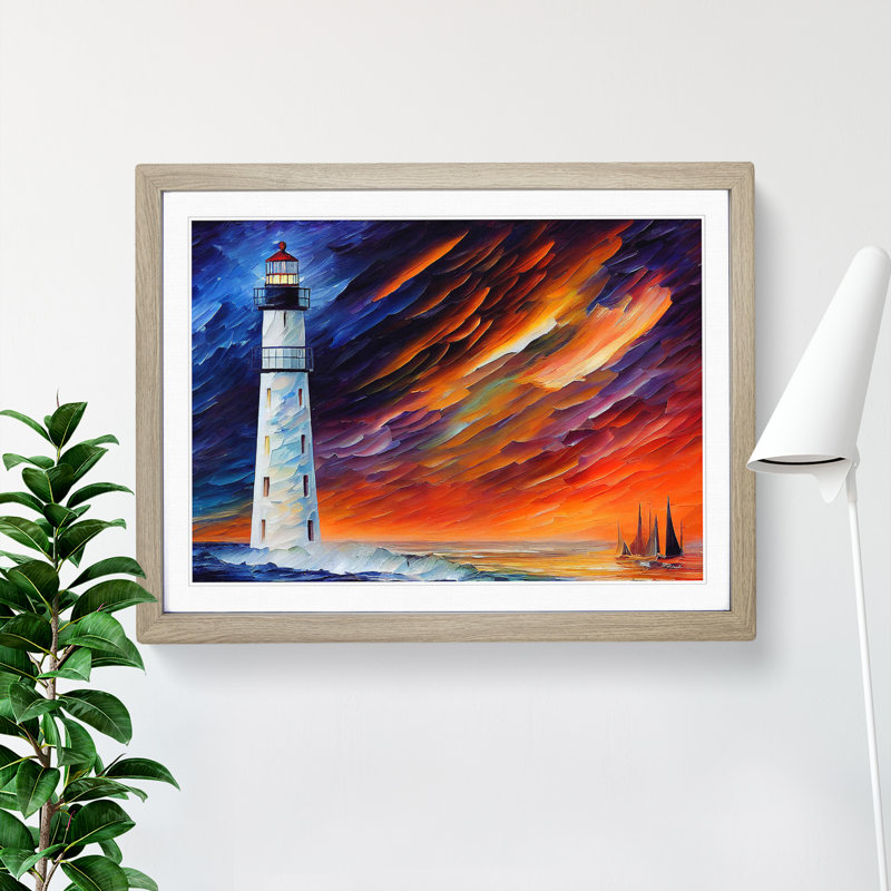 Lighthouse Vol.3 Abstract - Single Picture Frame Print, Grey, 34cm H x 46cm W