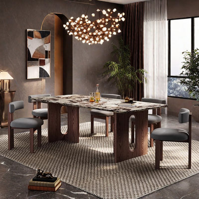 Stylish Faux Marble Dining Table