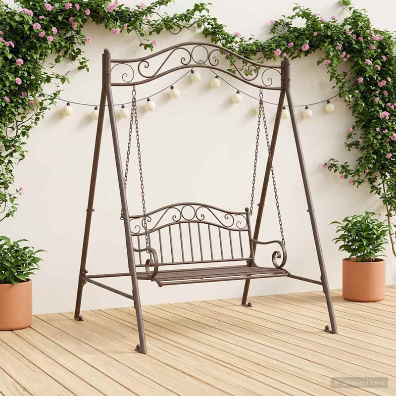 Porch Swing with Canopy, Antique Brown