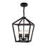 4 - Luminaire noir, lanterne de style industriel avec cage ouverte, base E12, hauteur réglable pour prise de plafond rustique, salle à manger suspendue