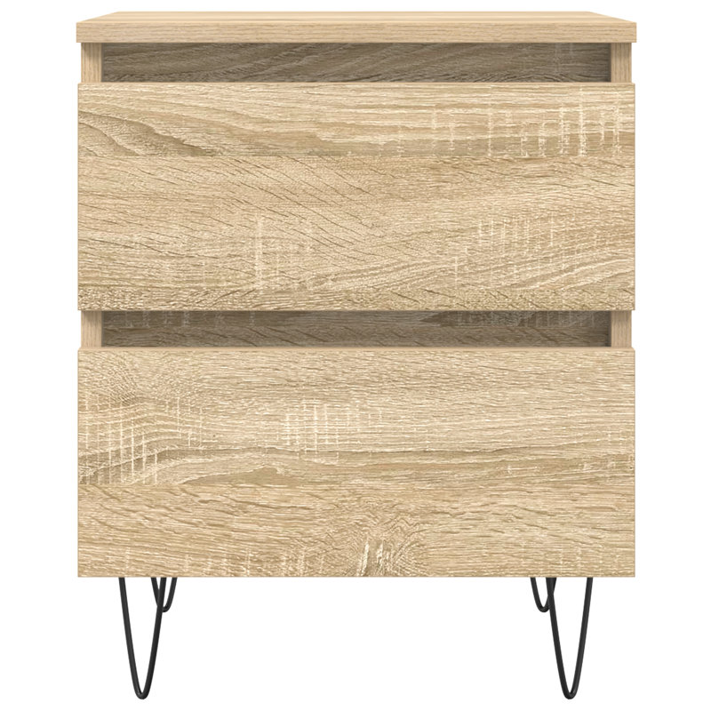 Arreguin 40cm W Iron Bedside Table, Sonoma Oak, Individual